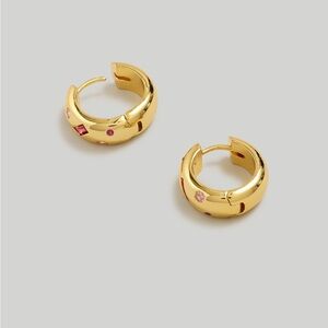 Madewell confetti Crystal huggie hoop earrings